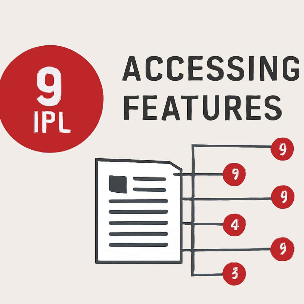 An educational diagram illustrating the Accessing 9 Ipl Features process with clear labels.