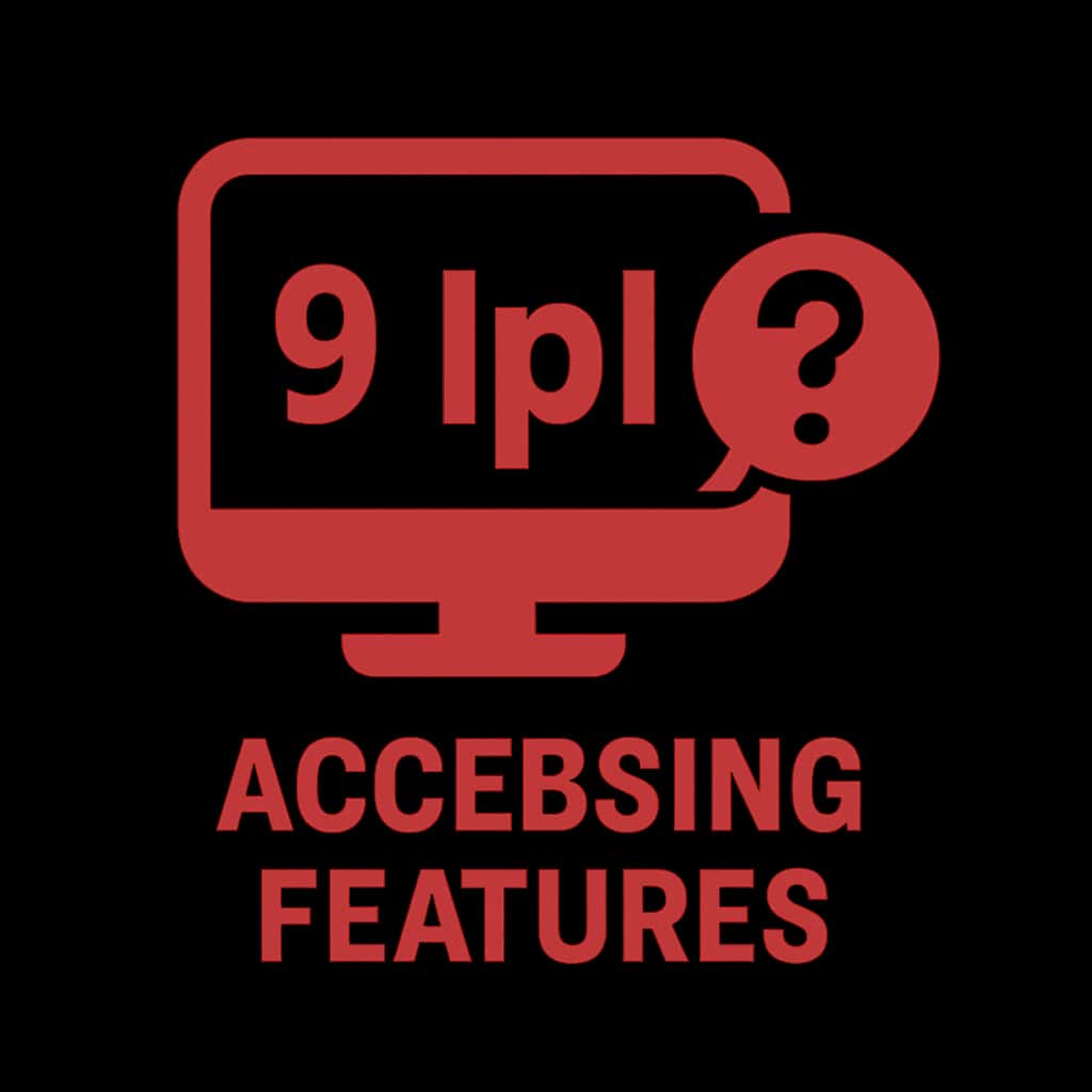 An icon representing the Accessing 9 Ipl Features guide in a sleek design with #c4181a.